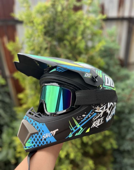 Є ВИБІР! Мотошоломи для ендуро з окулярами, Мотошлем, хард, оффроуд