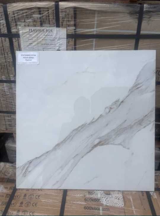 Płytka 60x60 gresowa ceramiczna Statuario poler szkliwiony