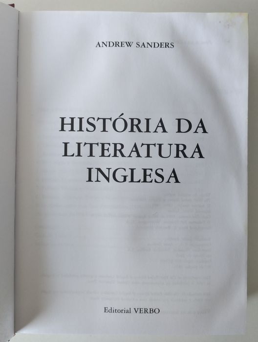 História da Literatura Inglesa da Editorial Verbo