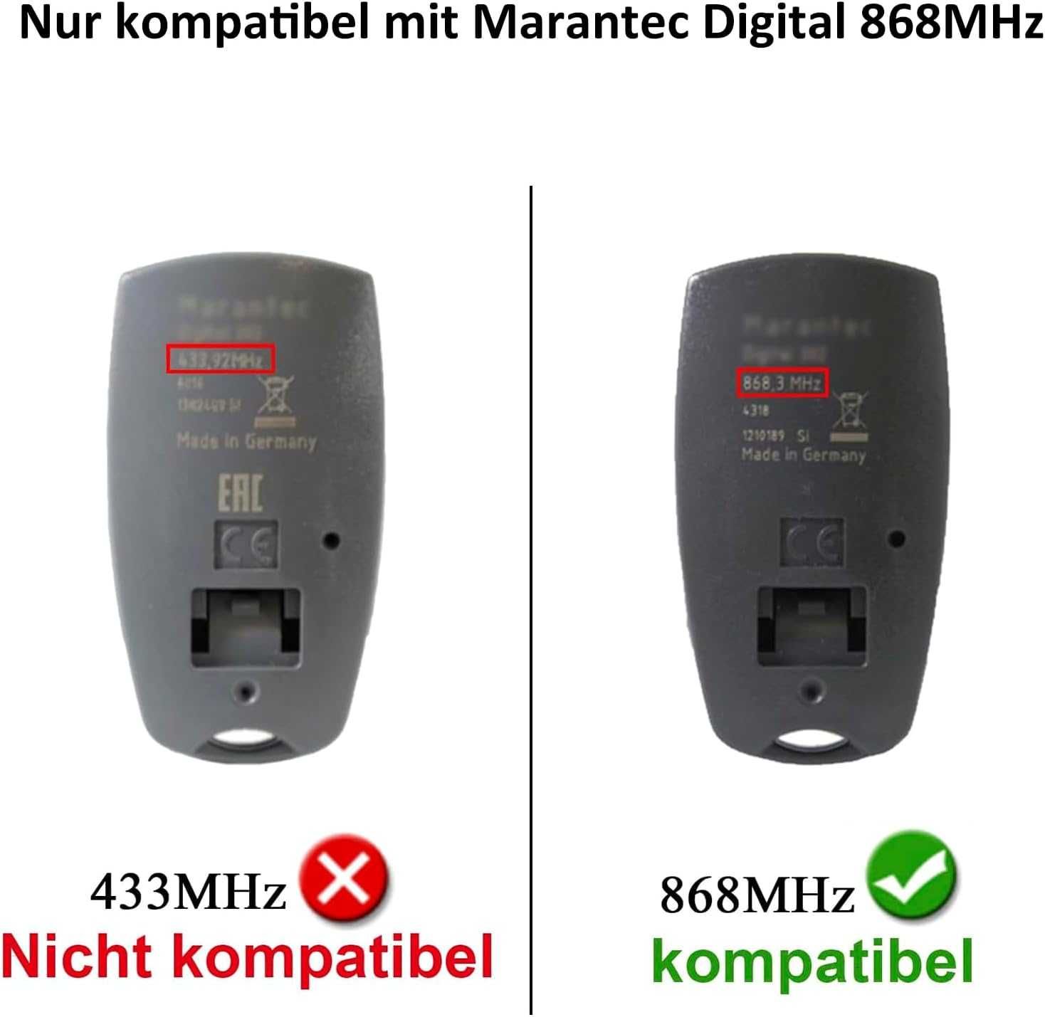 Otwieracz do bramy garażowej, kompatybilny z 868 MHz Marantec Digita