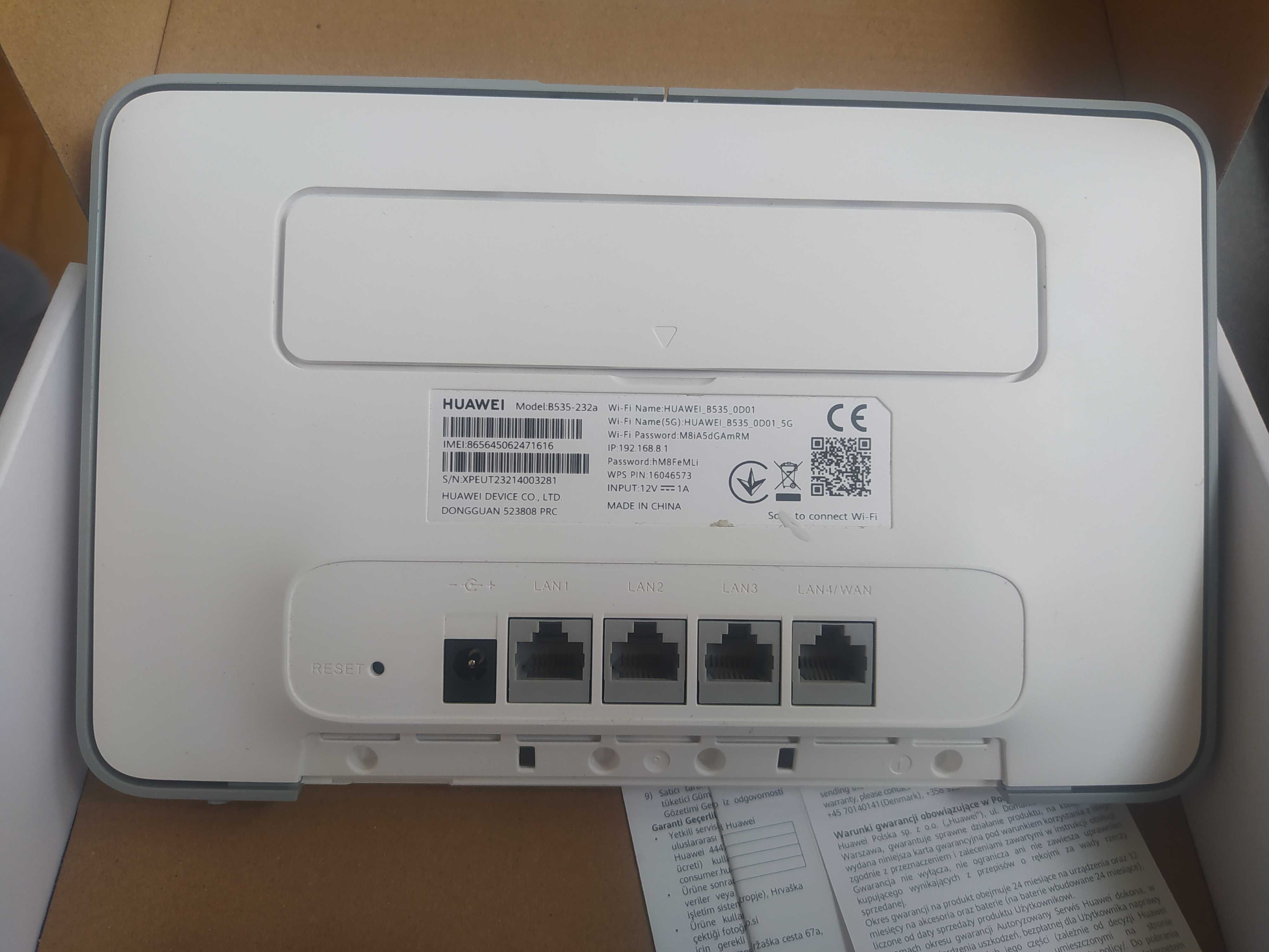 Router Huawei 4G model B535-232a biały