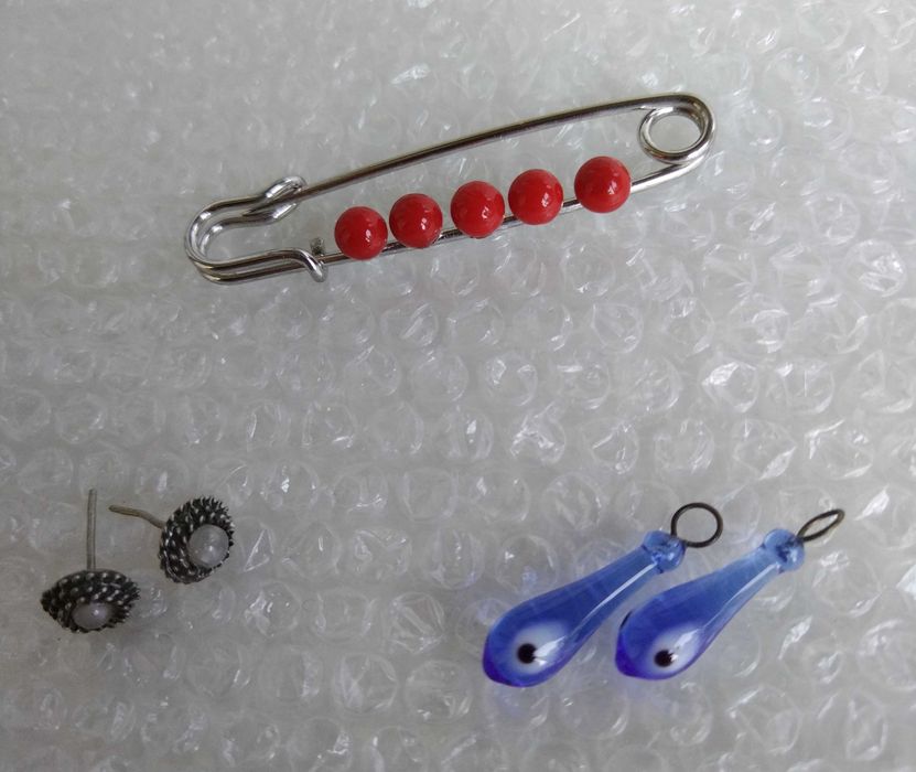 Серьги Гроздь-бирюза, Серебро - колечко