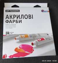 Набір художніх акрилових фарб в тубах 24 кольора по 12 мл