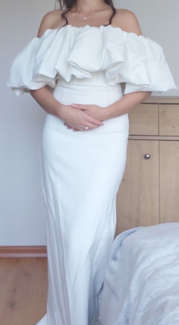Suknia ślubna prosta minimalistyczna primrose r. 36