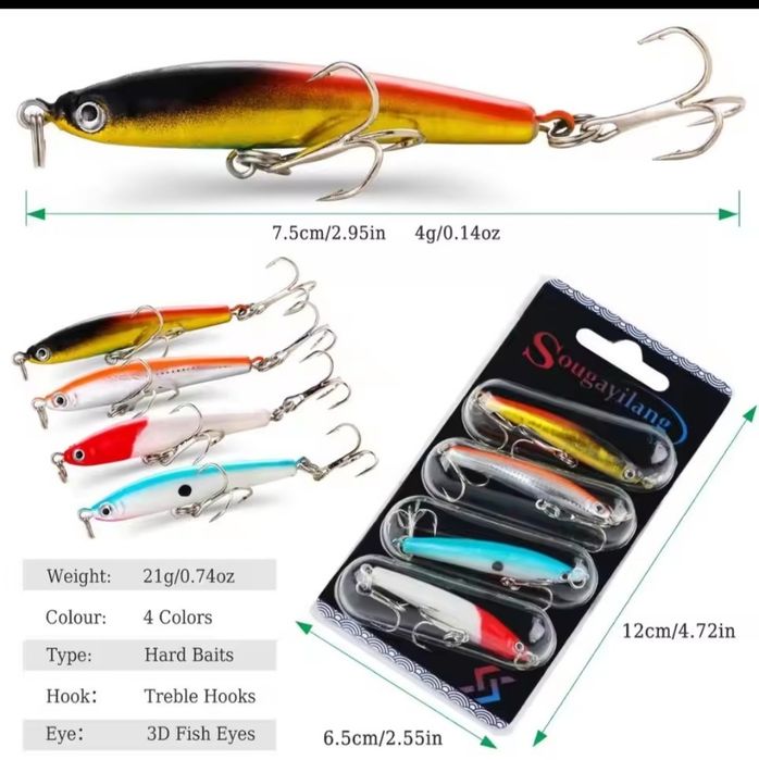 Набір воблерів 4шт воблер 4г 75мм