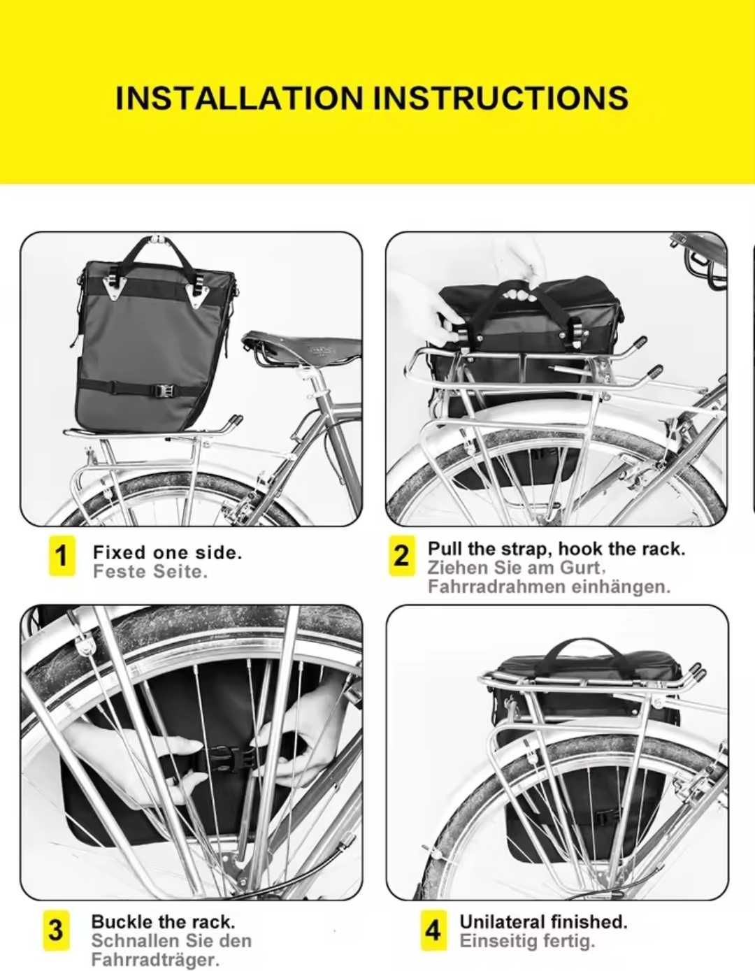 Bolsas para porta malas 3 em 1 para bicicletas