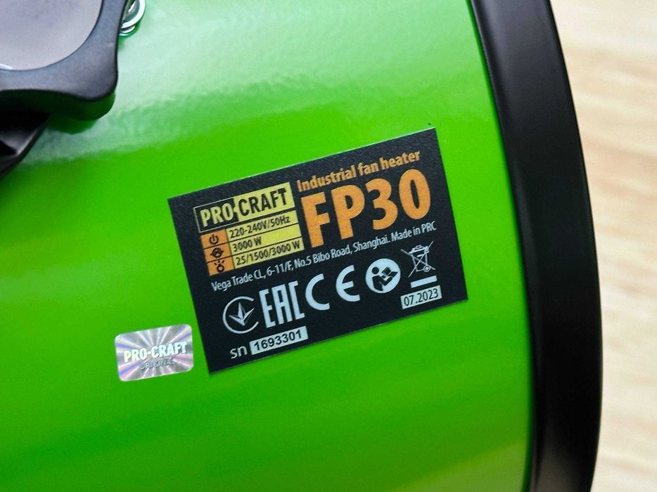 Керамічний Тепловентилятор Procraft |Швидкий нагрів 3 режими, Гарантія