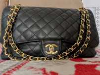 Chanel Jumbo vintage skóra duża torebka