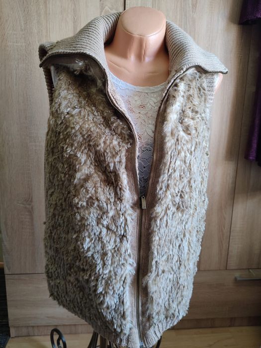 Kamizelka dwustronna damska z futerkiem 38-40