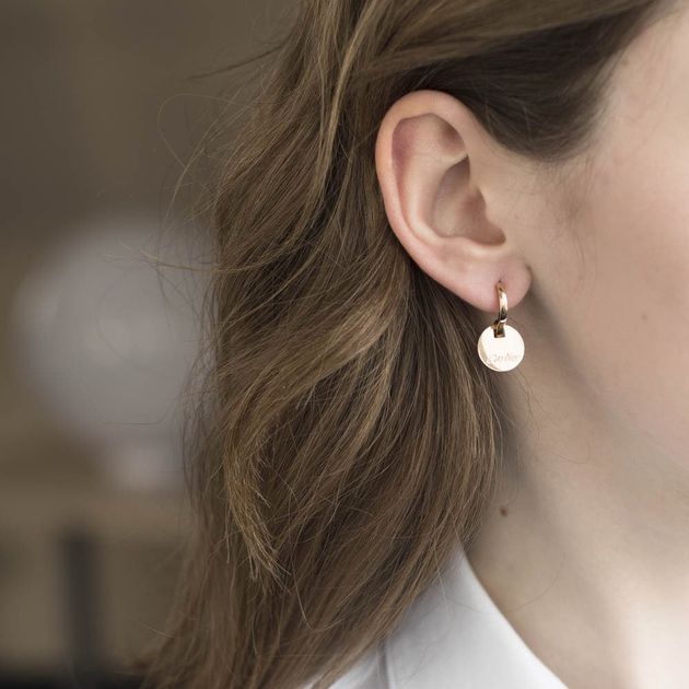 Сережки золоті з написом Cartier