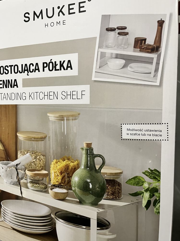 Półka wolnostojąca kuchenna Smukee duża nowa biała