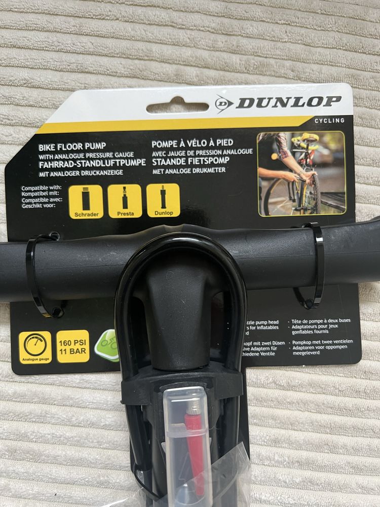 Dunlop pompka rowerowa warsztatowa manometr 12bar