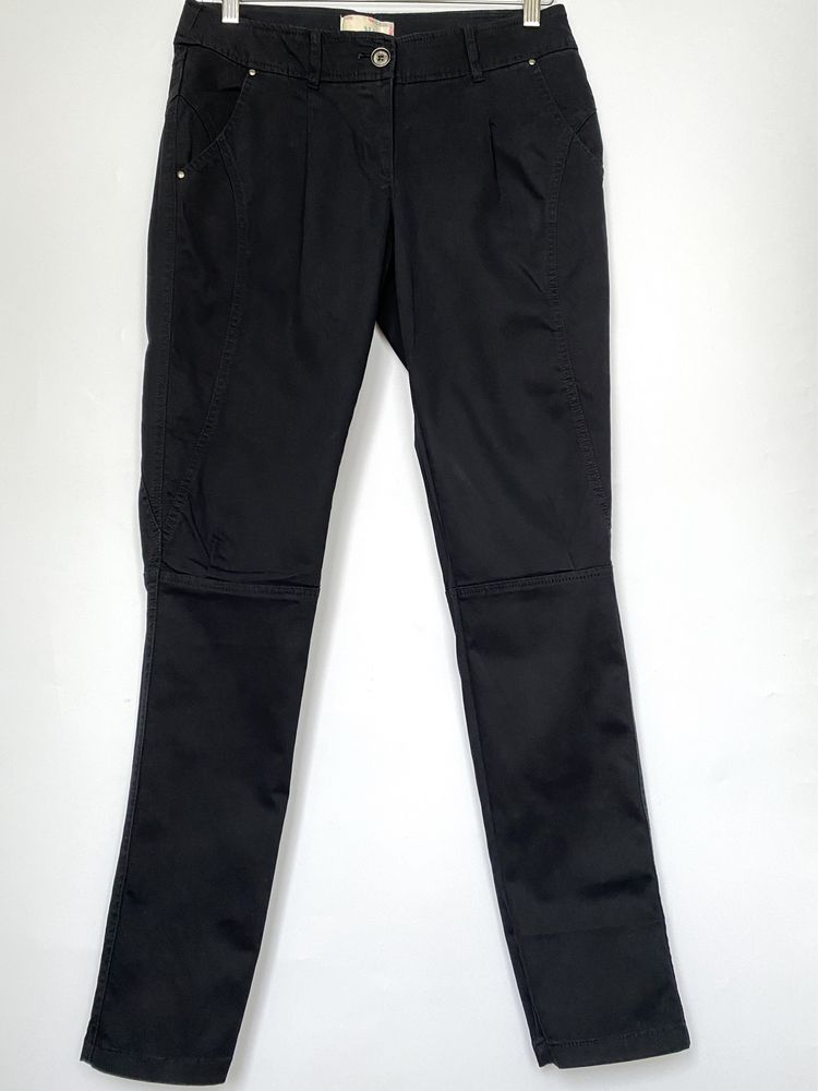 Granatowe spodnie sztruksowe galife, bryczesy, Mango S/36