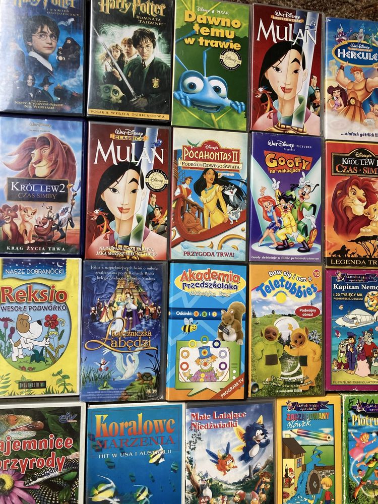 Filmy vhs dvd dla dzieci. Król lew/ Kot Filemon i wiele innych