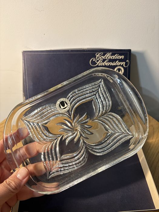 Półmisek Szklany Wytłaczany Kwiat Liebens Collection Vintage #3