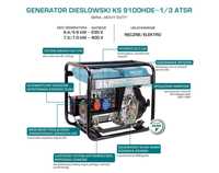 "STANIAK" Generator dieslowski KS 9100HDE-1/3 ATSR (EURO V) AVR 7500w