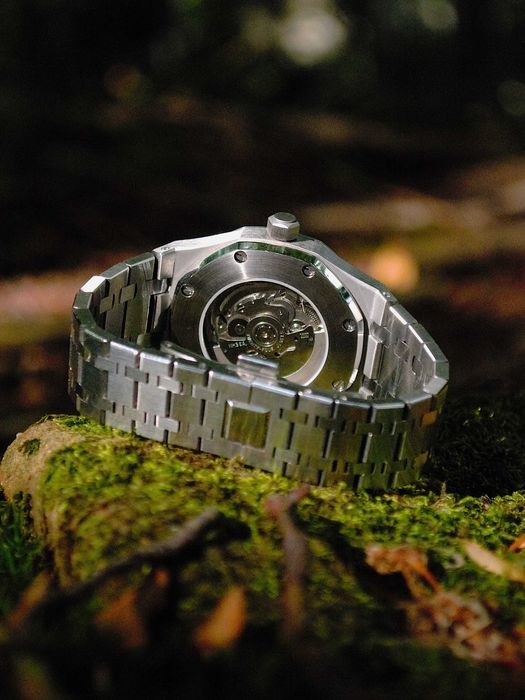 Zegarek Seiko Mod Royal Oak Ciemnoniebieska Granatowa tarcza