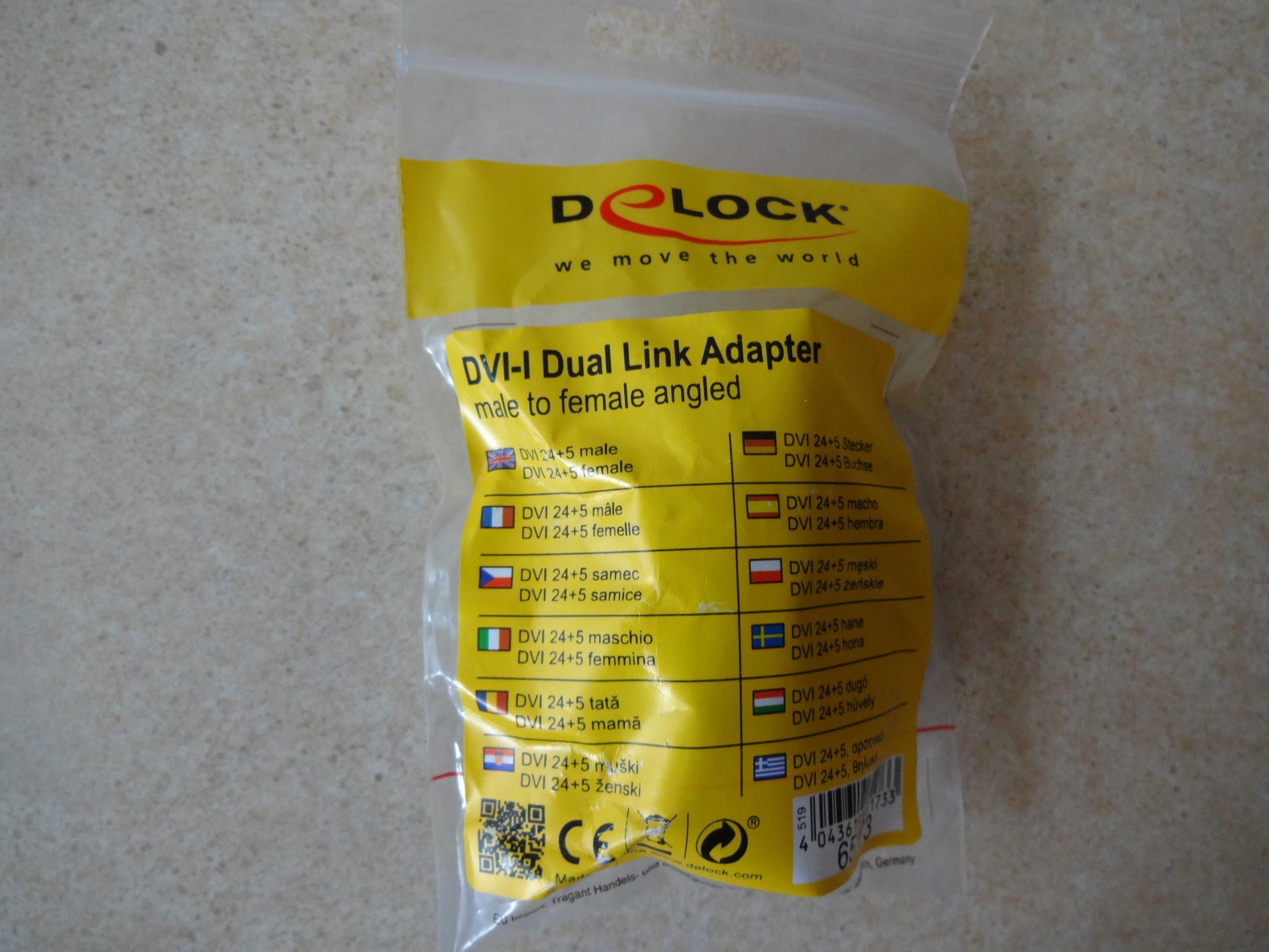 Adapter kątowy DELOCK DVI-I Dual Link