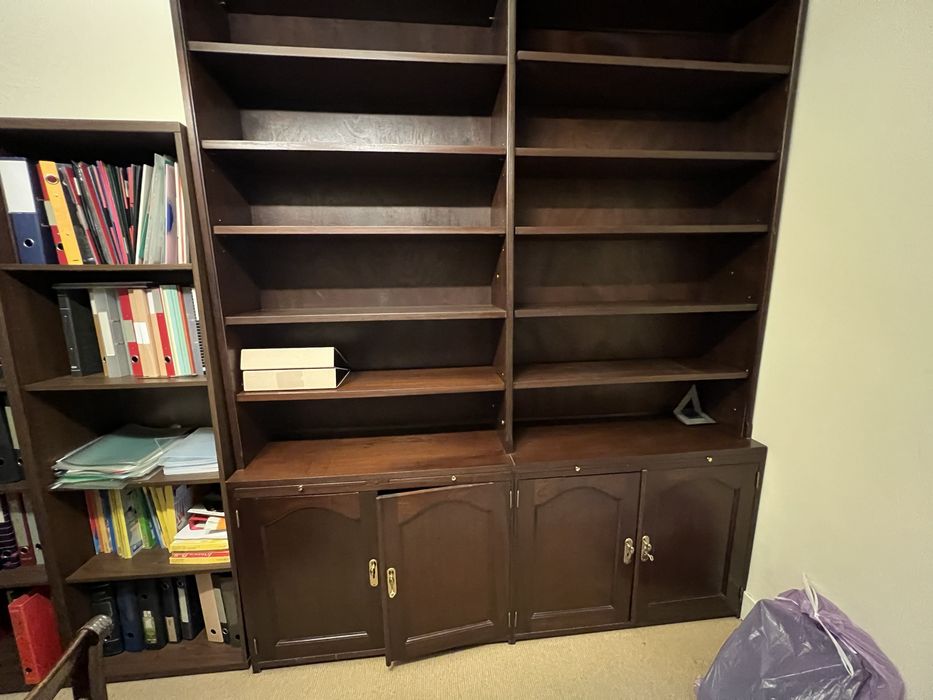 Estante dois corpos madeira maciça dois corpos altura três metros