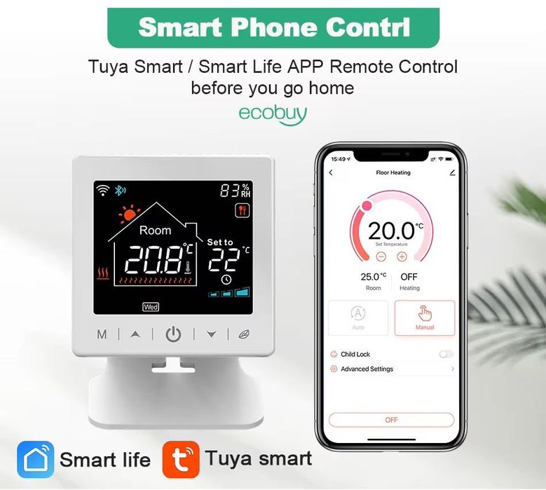 Програматор Tuya WI-FI бездротовий  газового і електричного котла терм