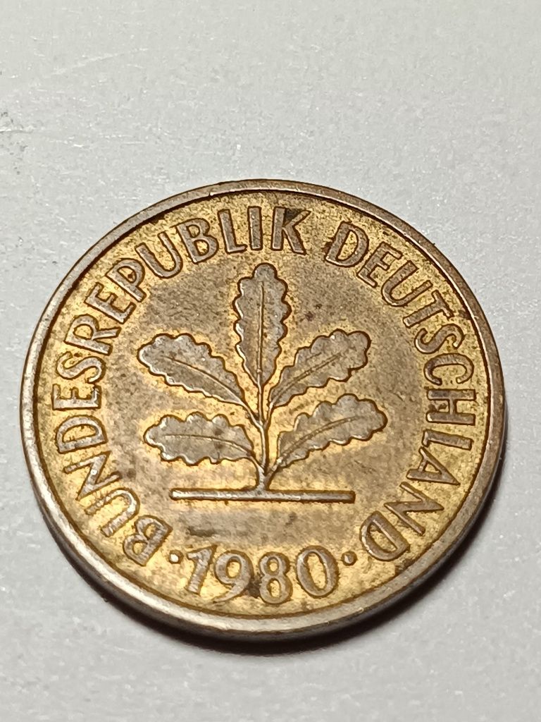 5 pfennig pfenning 1980