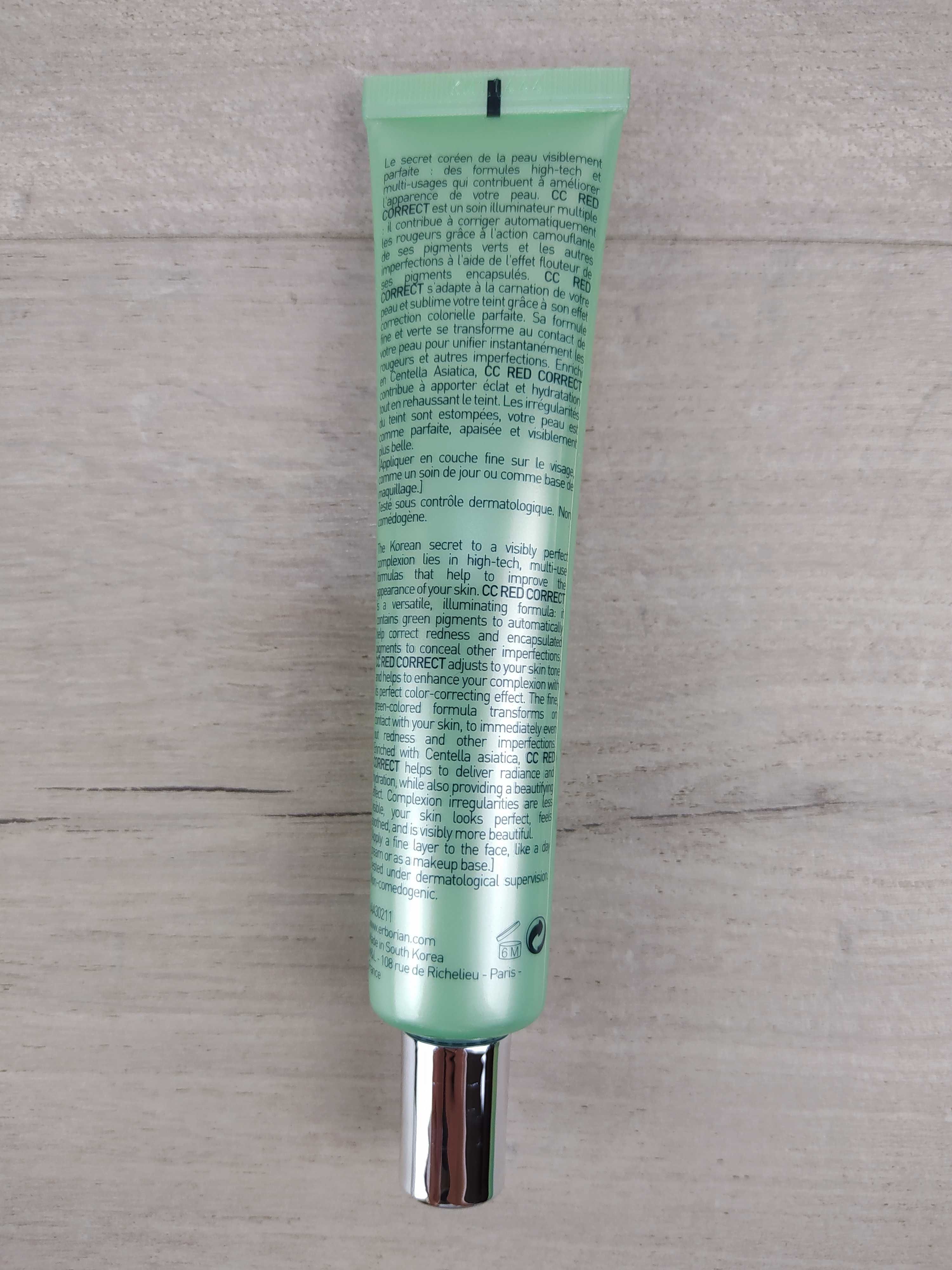 Erborian CC RED CORRECT Krem korygujący zaczerwienienia SPF25