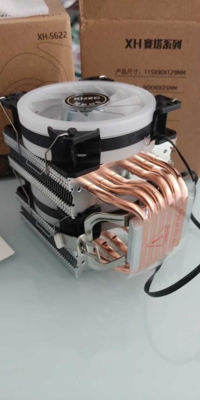 Компьютерный процессорный кулер с подсветкой. Система охлаждения башня