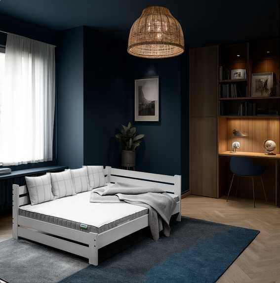 łóżko drewniane mega solidne z oparciem REVEL 140x200