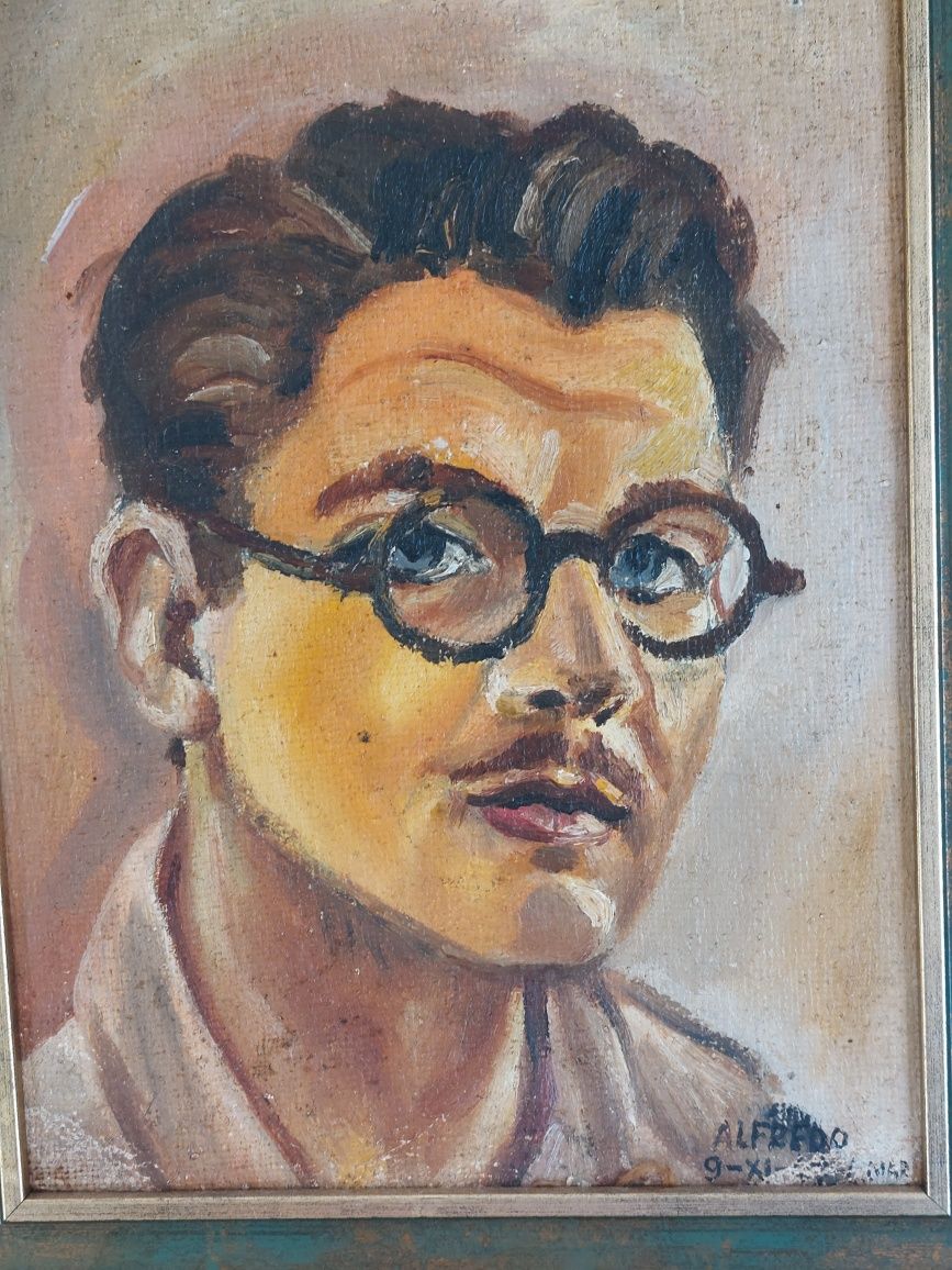 Pintura do primeiro auto retrato de Alfredo da Conceição