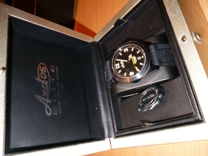 Relógio automático Arctos Elite – NATO BLACK-WAVE model – Novo
