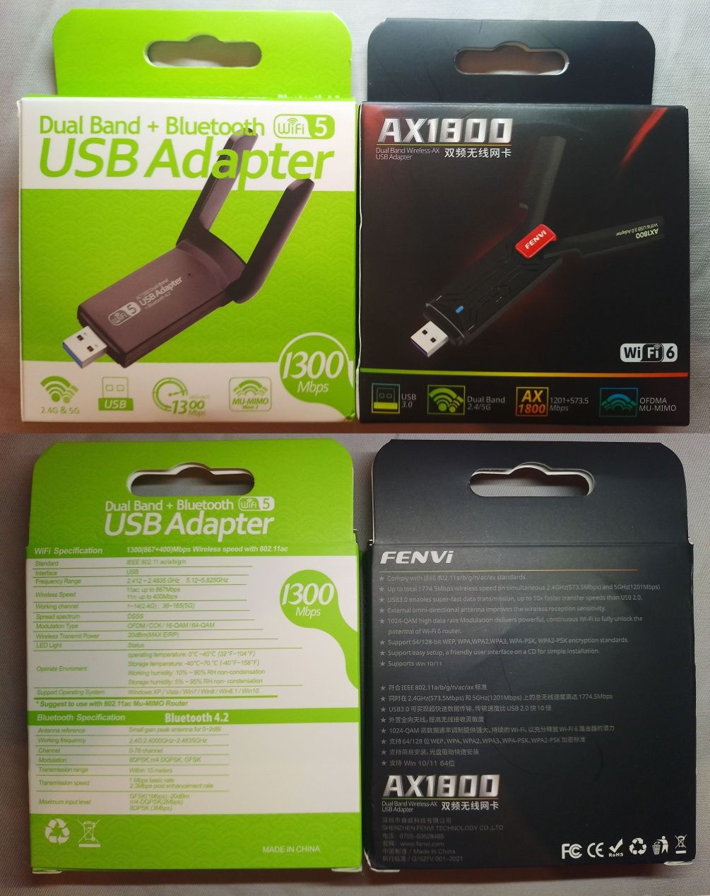 Wi-Fi адаптер Fenvi AX1800 Derapid 1300M Usb 3.0 2,4\5 Ггц