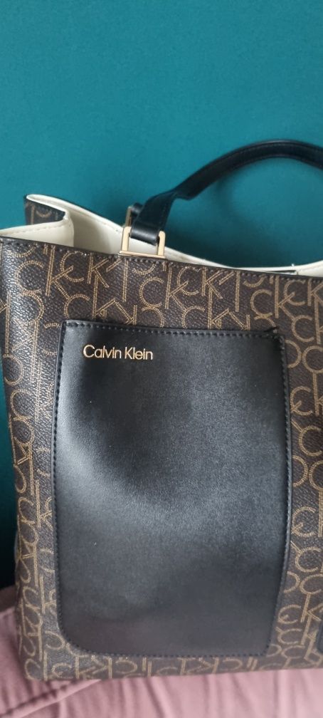 Torebka Calvin Klein shopper brązowa
