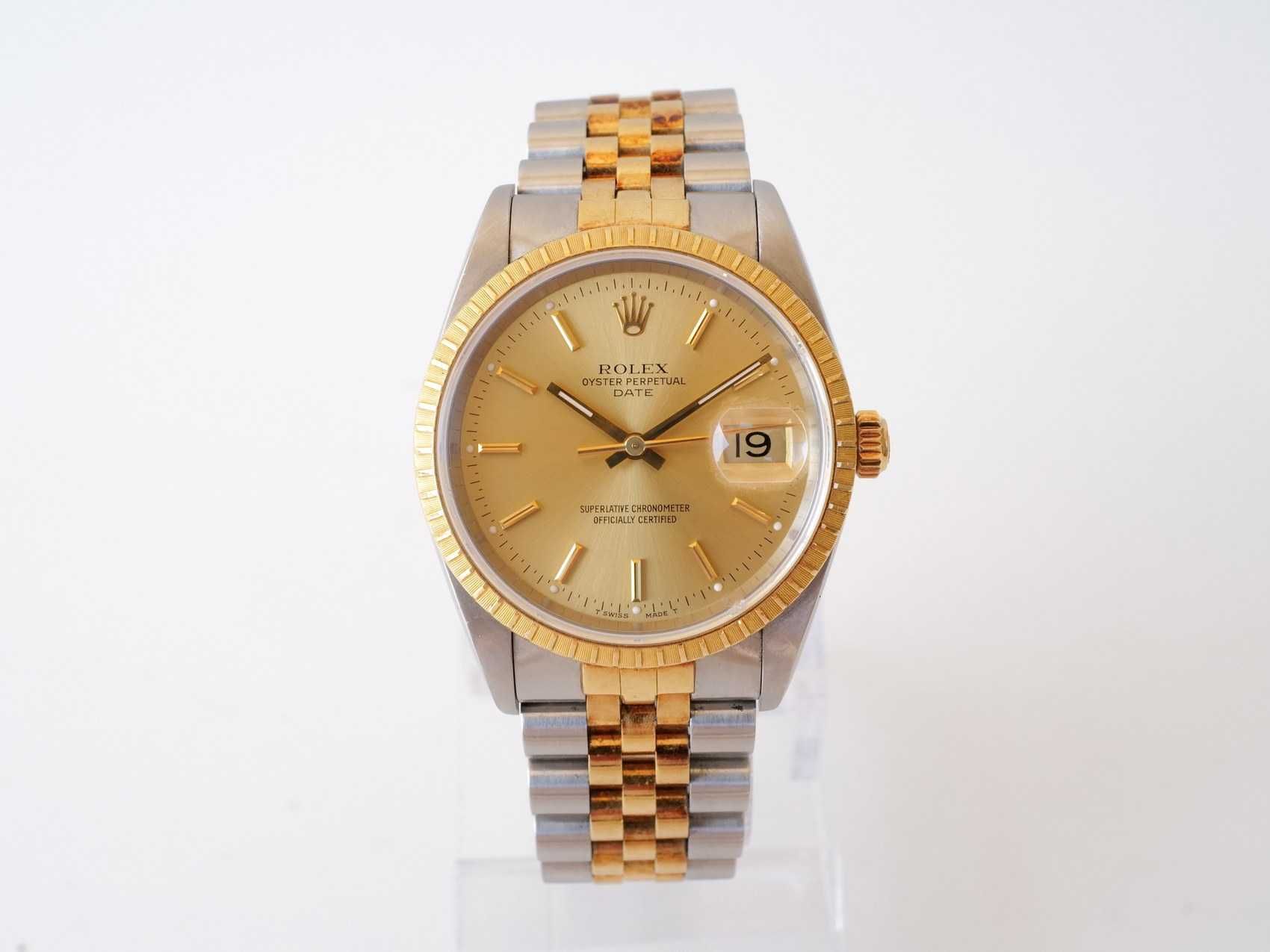 Rolex Oyster Perpetual Date Steel 18K Yellow Gold 34mm