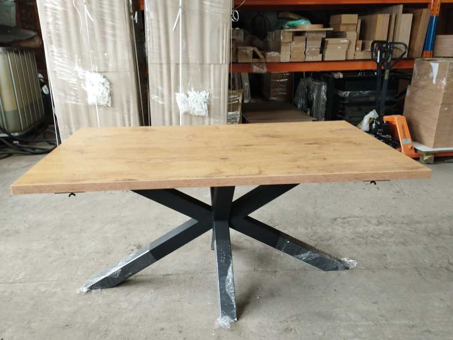 Stół rozkładany Loft PAJĄK 160(2*50)/90 Lancelot Wotan Craft Halifax