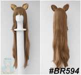 Raphtalia brązowa długa peruka z prostą grzywką uszkami cosplay wig