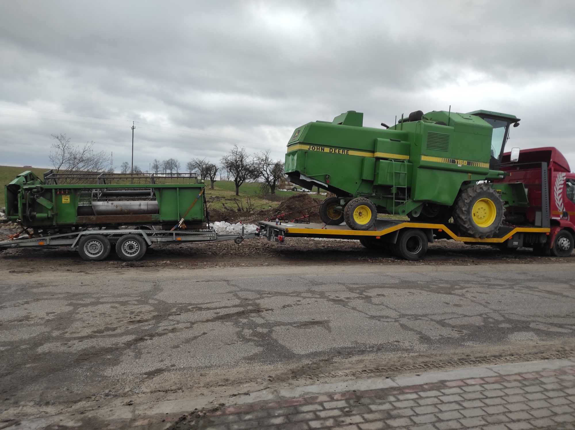 Laweta pomoc  drogowa transport maszyn rolniczych bud koparki kombajny