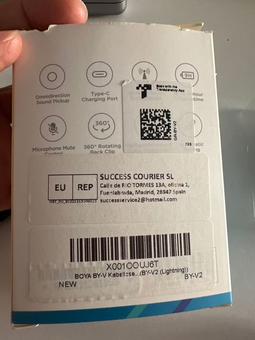 Microfone de Lapela BOYA- BY-V2 [Lightning]
