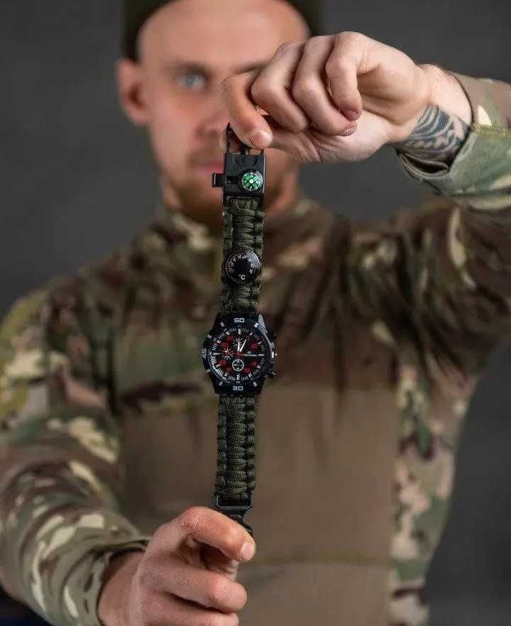 Часы тактические  милитари койот компас мужские браслет паракорд