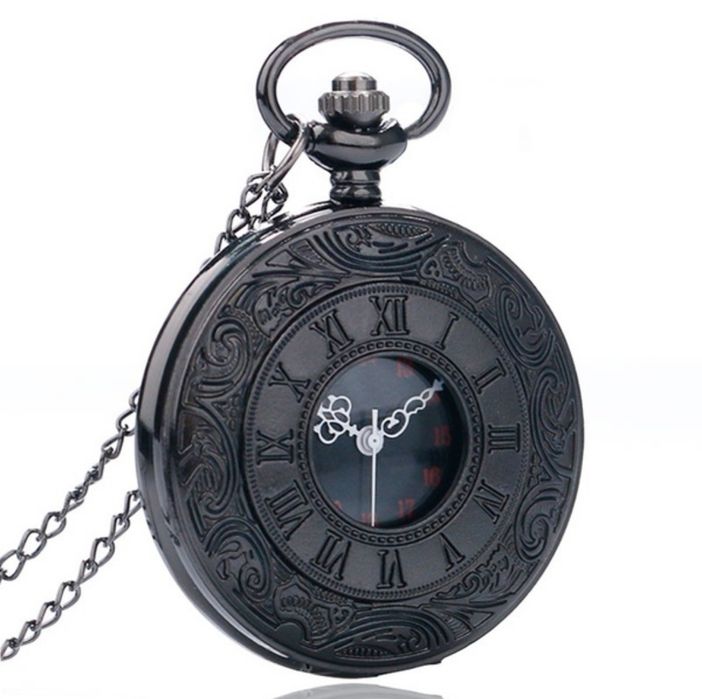 Relógio de Bolso Especial Quartz, Mecânico, Dual Display,Preto, SELADO