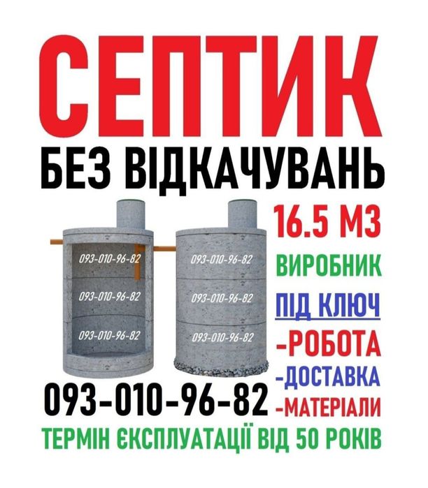 Септик під ключ. Каналізація с бетонних кілець. Копка та модернізація.