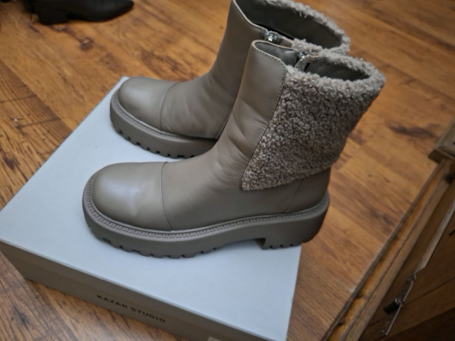 Botki beżowe Kazar 37 skóra