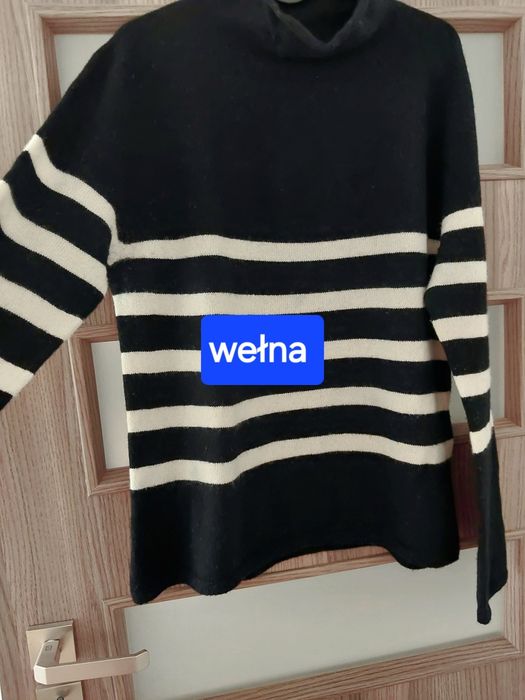 Sweter w pasy, wełna, uniqlo