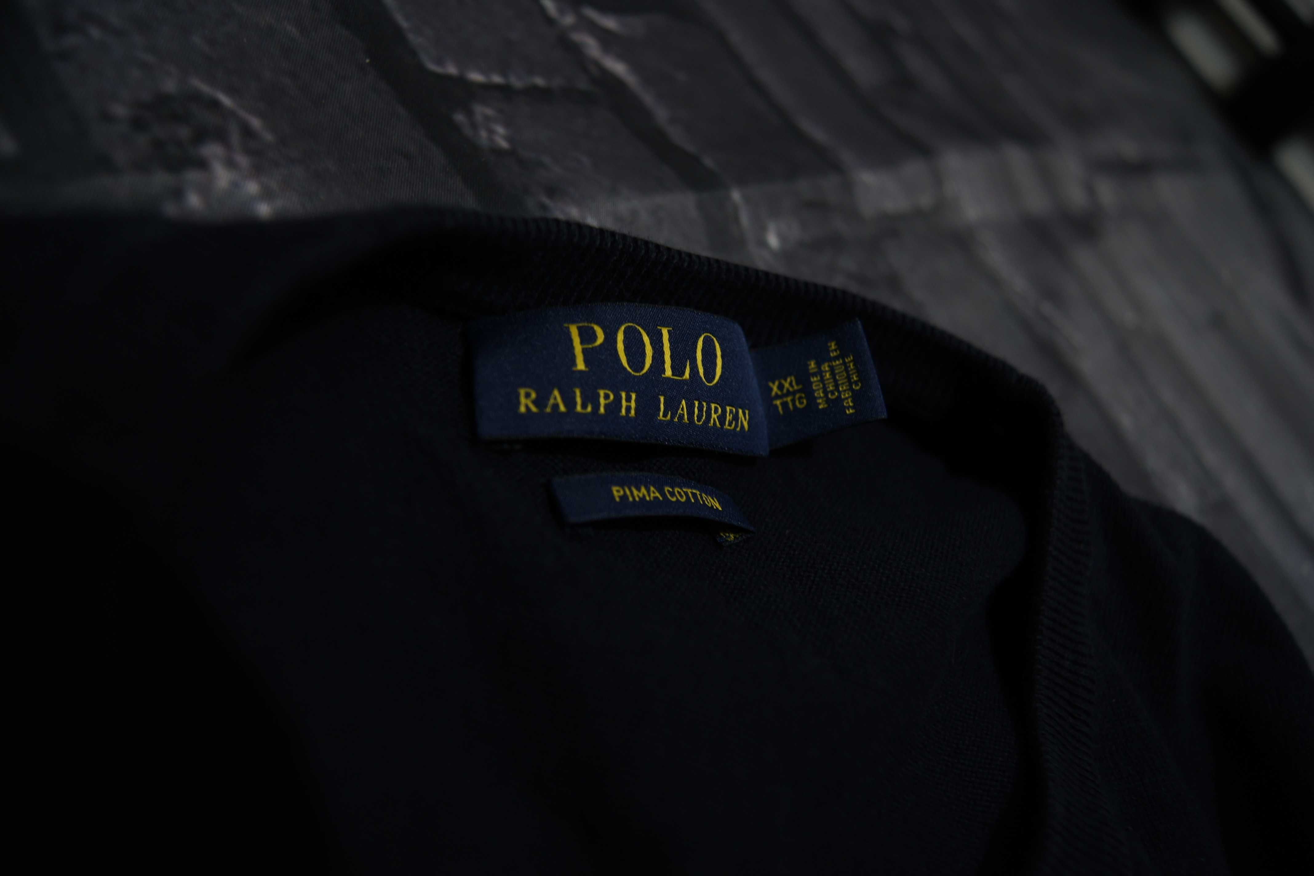 Sweter męski Polo Ralph Lauren w pasek, granatowy, rozmiar XXL