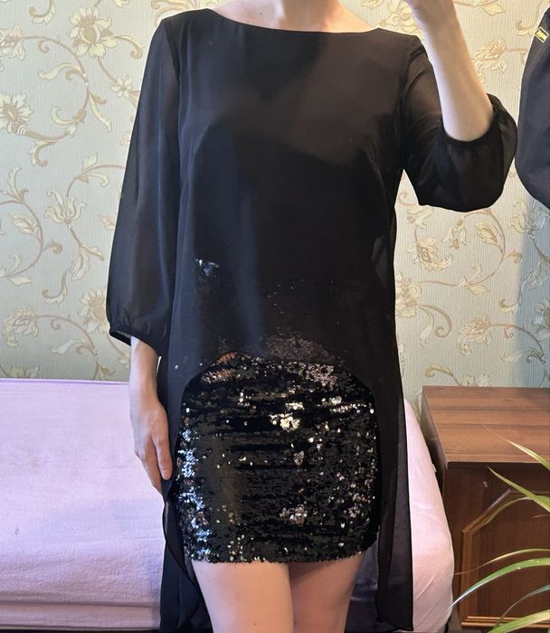 Платье черное, размер М