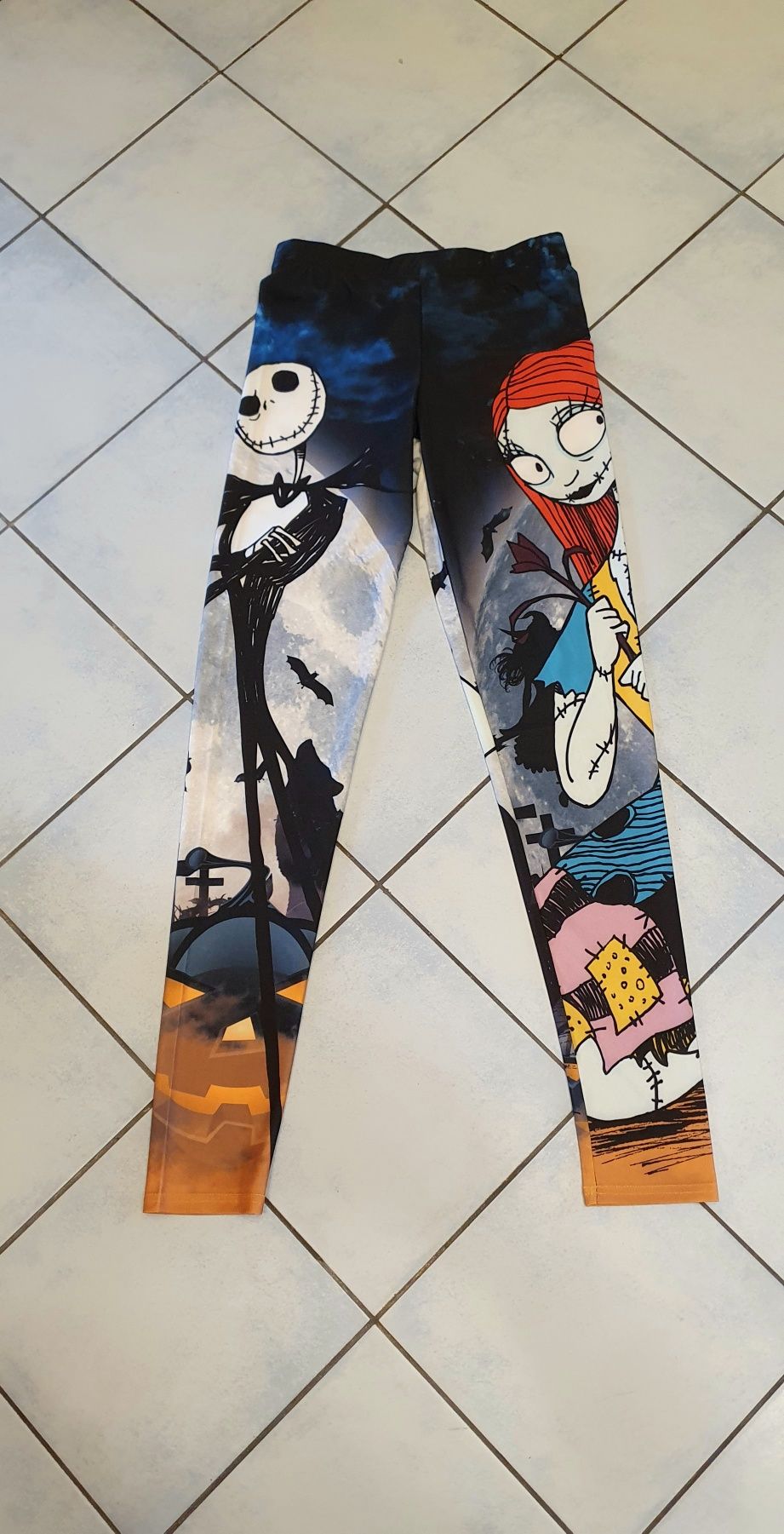 S. Legginsy sportowe Tim Burton Jack Skeleton Miasteczko Halloween