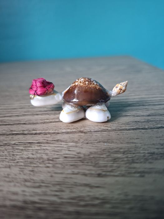 Pamiątka z wakacji znad morza żółw z muszelek muszelki wakacje Pamiątk