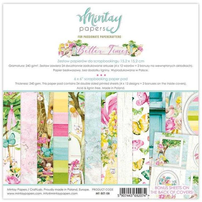 Zestaw papierów do scrapbookingu Mintay 15x15cm - Better Times - NOWY