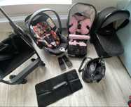 2w1: Venicci Tinum 2.0+fotelik Cybex Cloud Z-ISize Spring blossom Dark