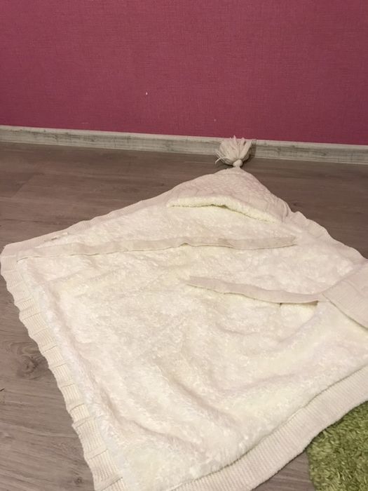 Вязаный зимний конверт-одеяло