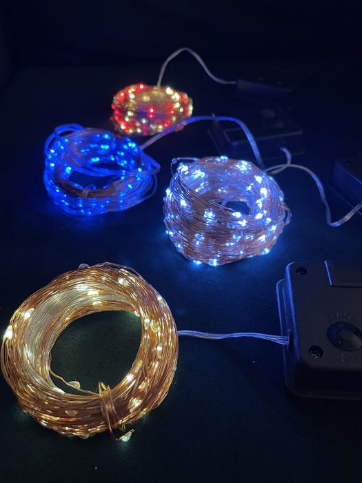 Światełka Lampki 200 LED balkonowe tarasowe panel solarny 20 m